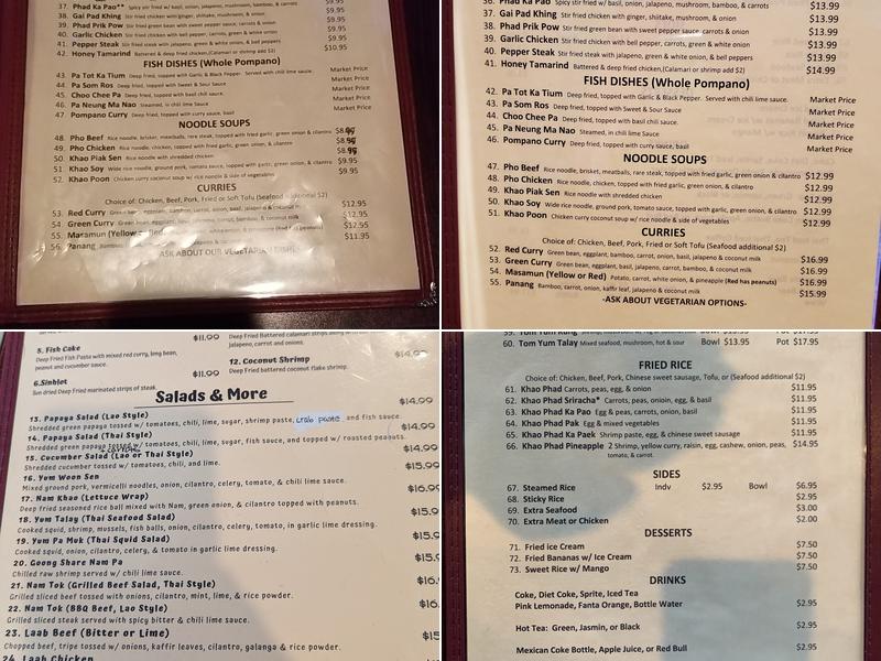 SaBaiDee - Thai Lao Cuisine Menu