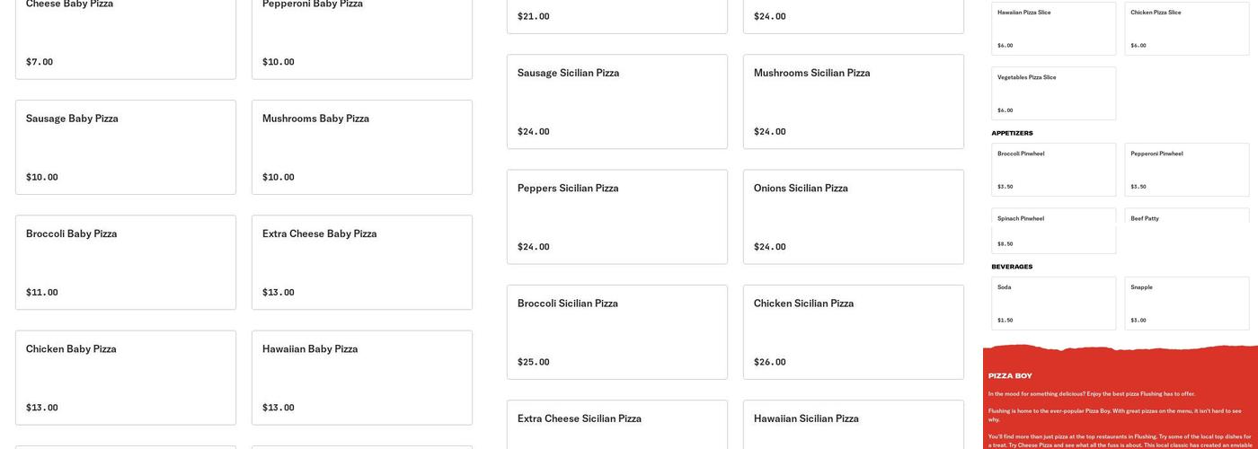 Pizza Boy Menu