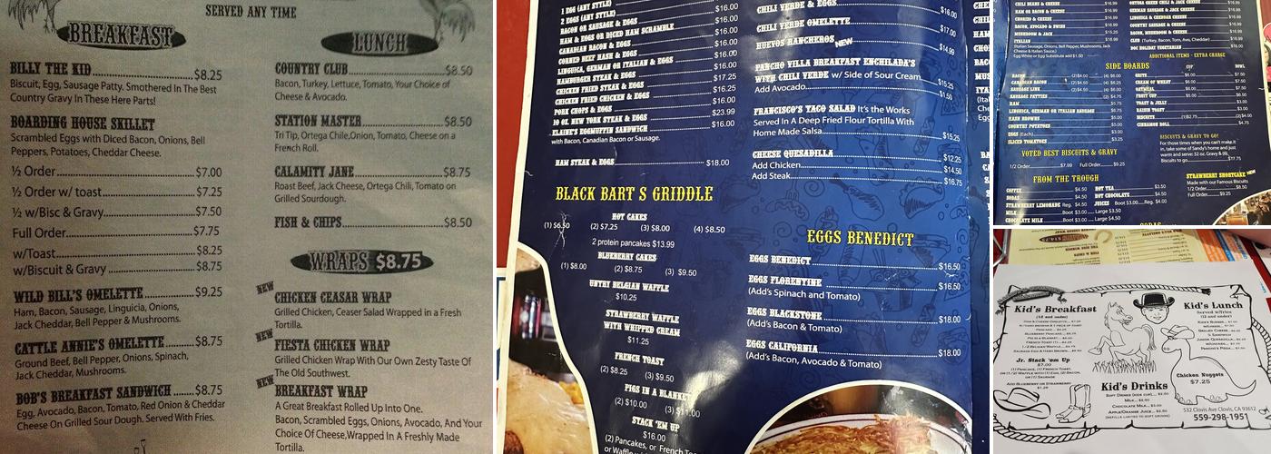 Sandy's Country Junction Menu