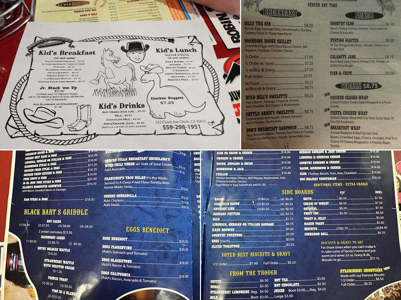 Sandy's Country Junction Menu