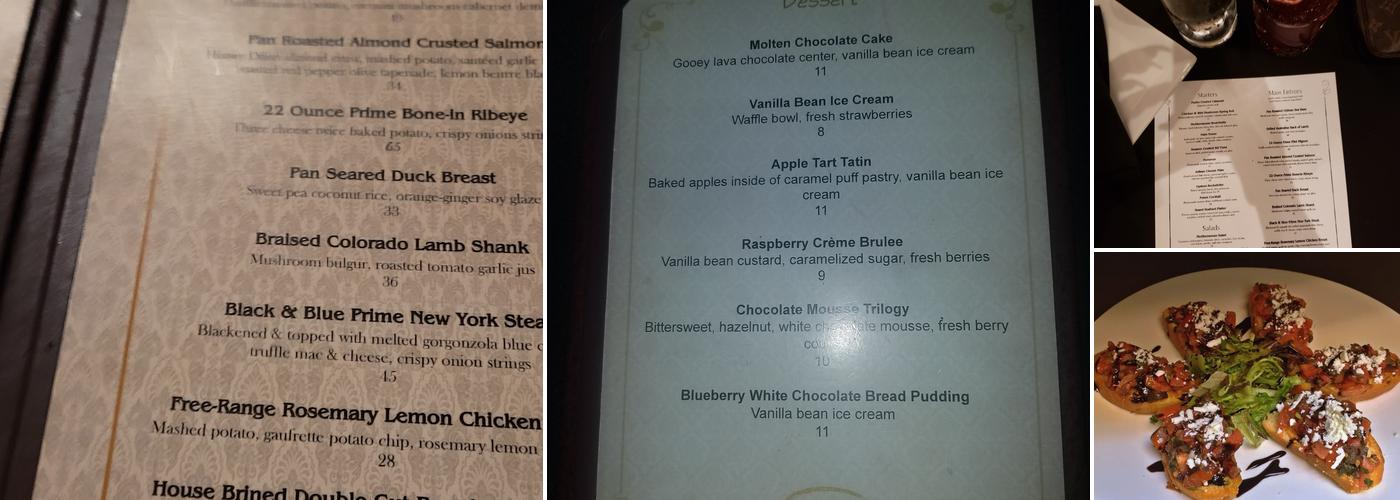 The Palms Menu