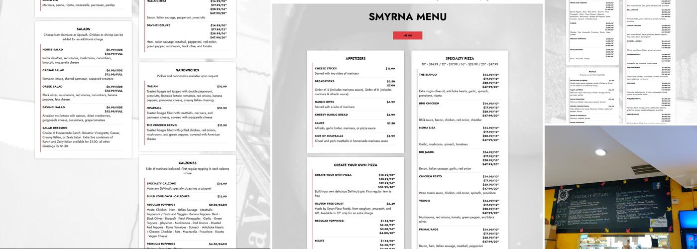 DaVinci's Pizzeria of Smyrna Menu