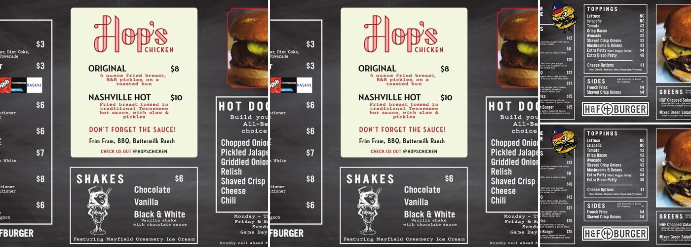 H&F Burger Menu