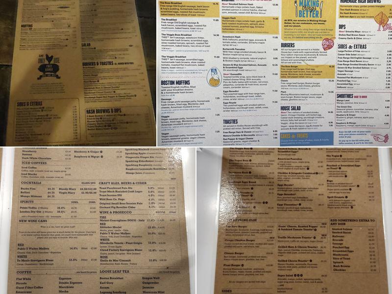 Boston Tea Party Birmingham Menu