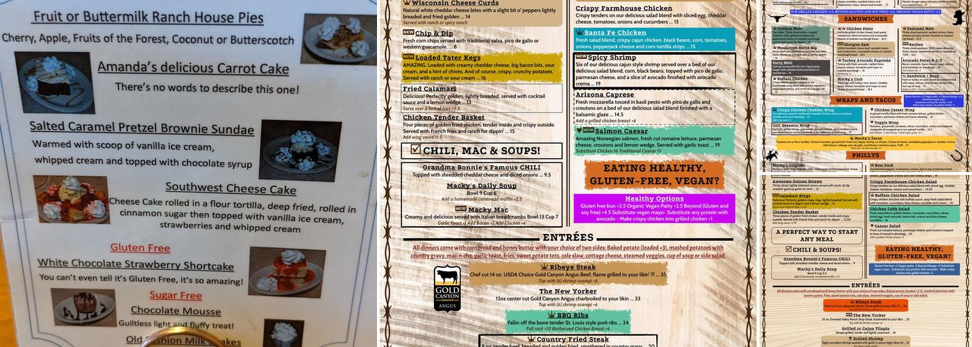 Macky's Grill Menu