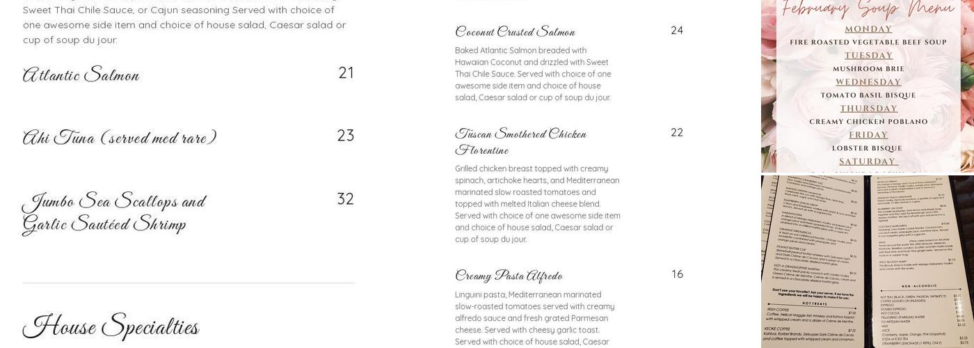 Fargo's Steakhouse Menu