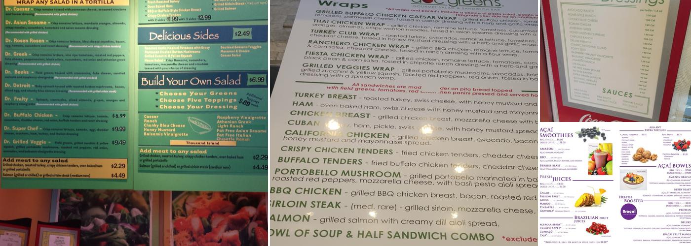 Doc Green's Gourmet Salad And Sandwich Bar Menu