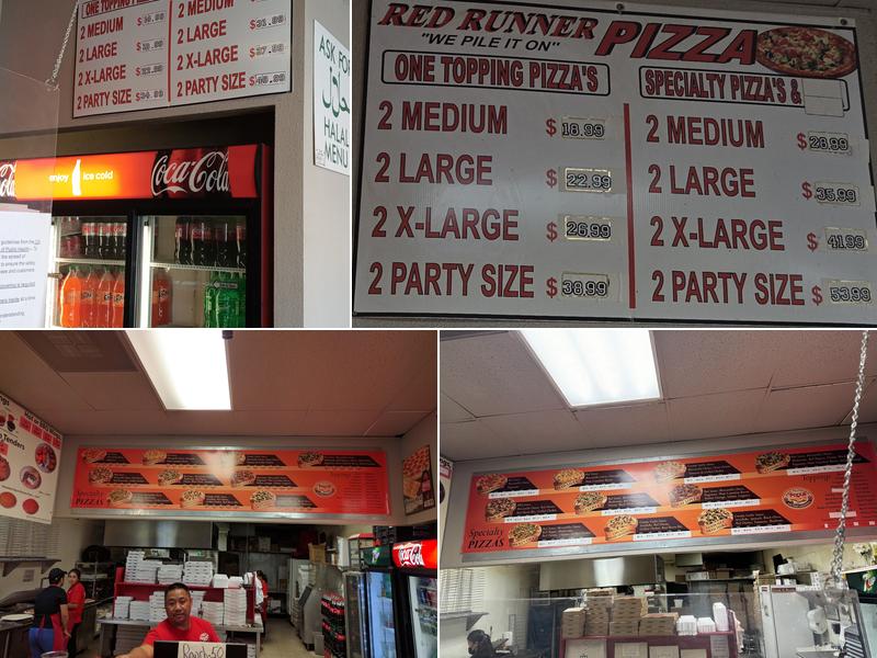 Red Runner Pizza Menu