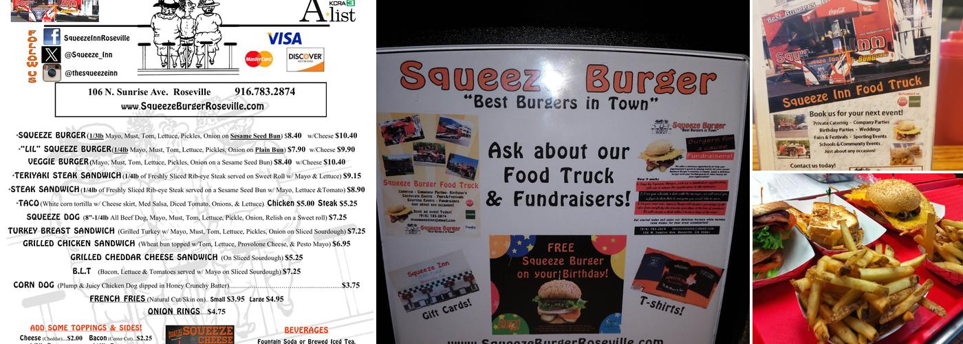 Squeeze Burger Menu