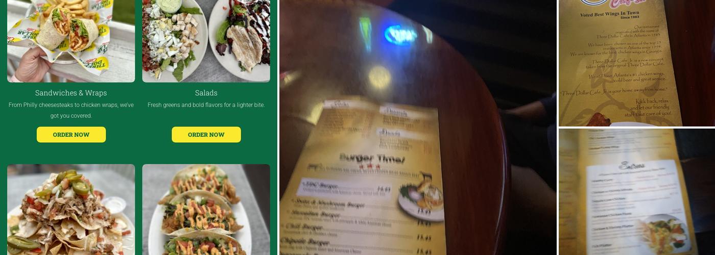 Three Dollar Cafe Menu