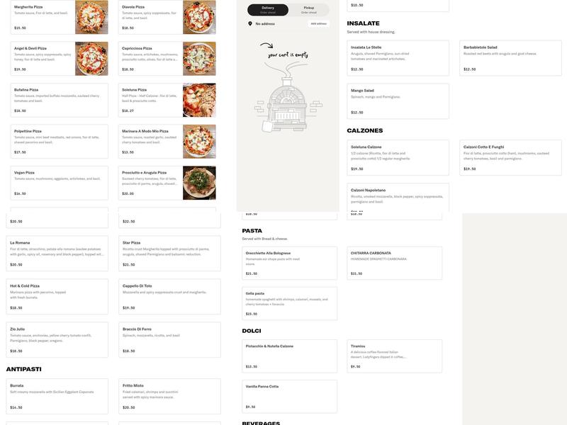 Sotto Le Stelle Menu