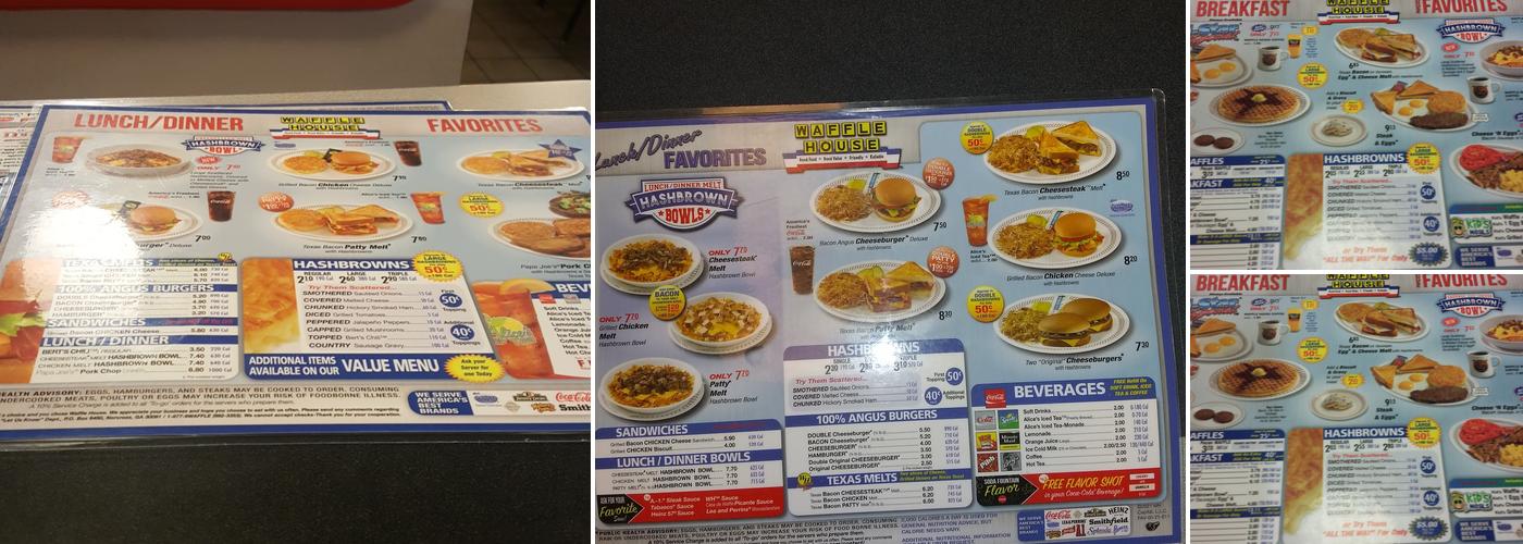 Waffle House Menu