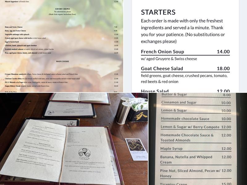 Cafe Triskell Menu