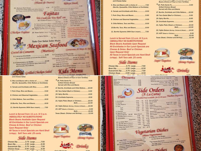 La Salsa Mexican Restaurant Menu