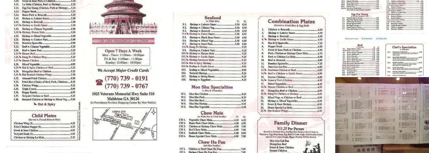 China Inn Menu