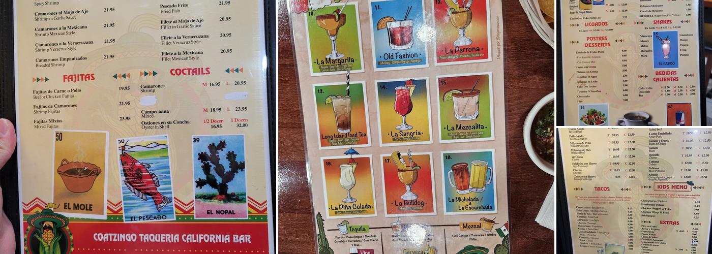 Taqueria Coatzingo Menu