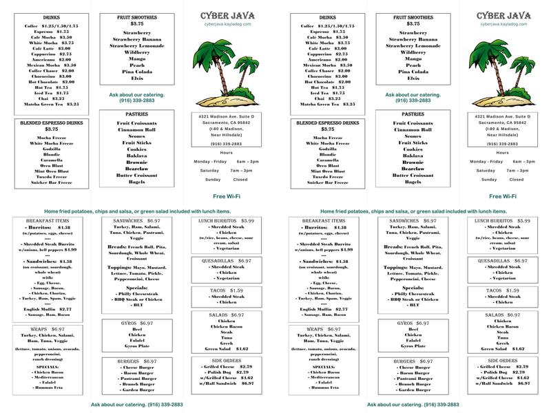 Cyber Java Menu
