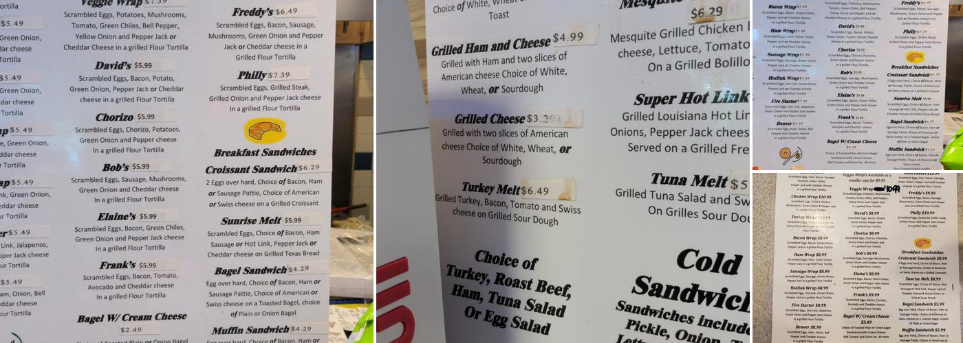 Short Stuff Cafe Menu