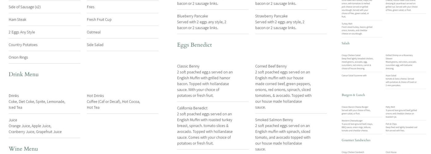 Window Box Cafe Menu