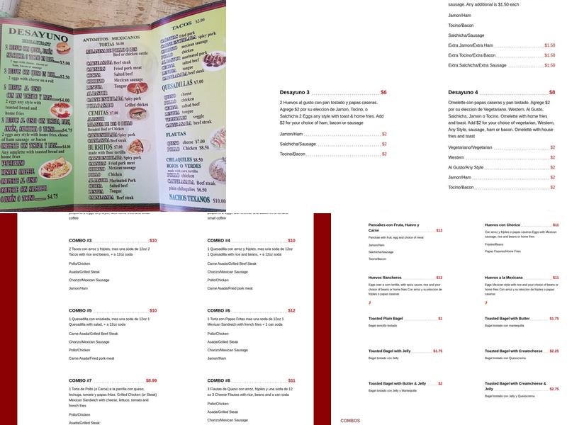 NEJ Josefina's Deli & Grocery Menu