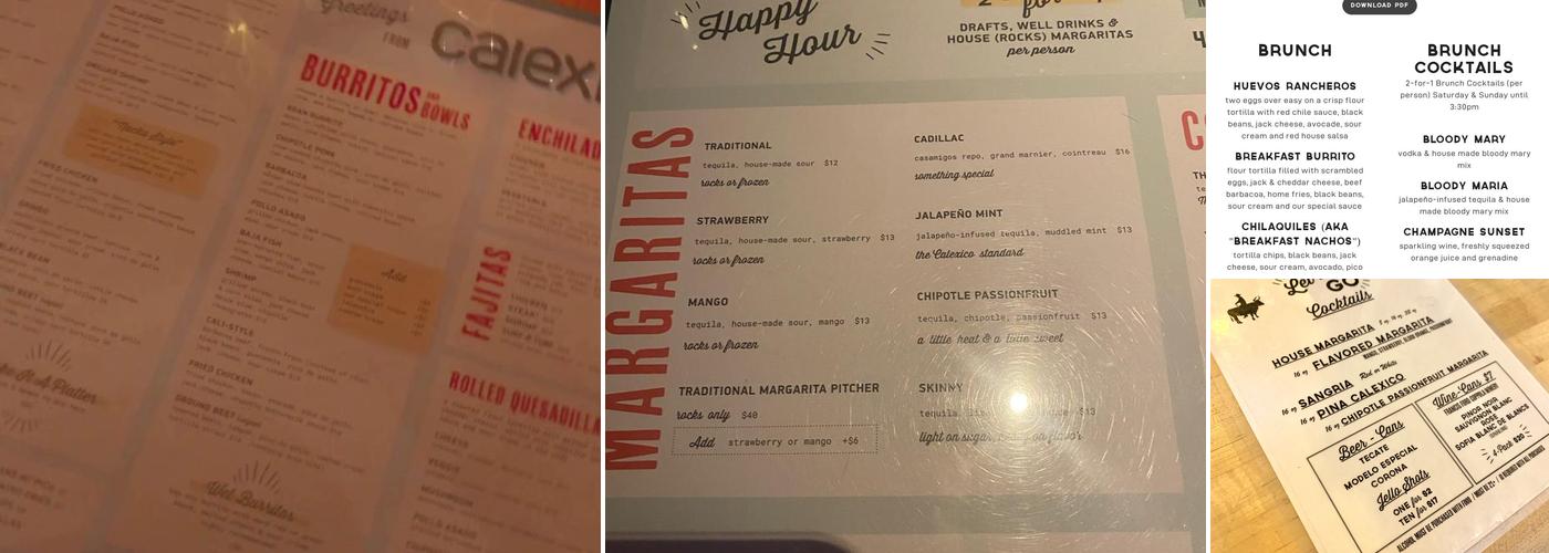Calexico Menu