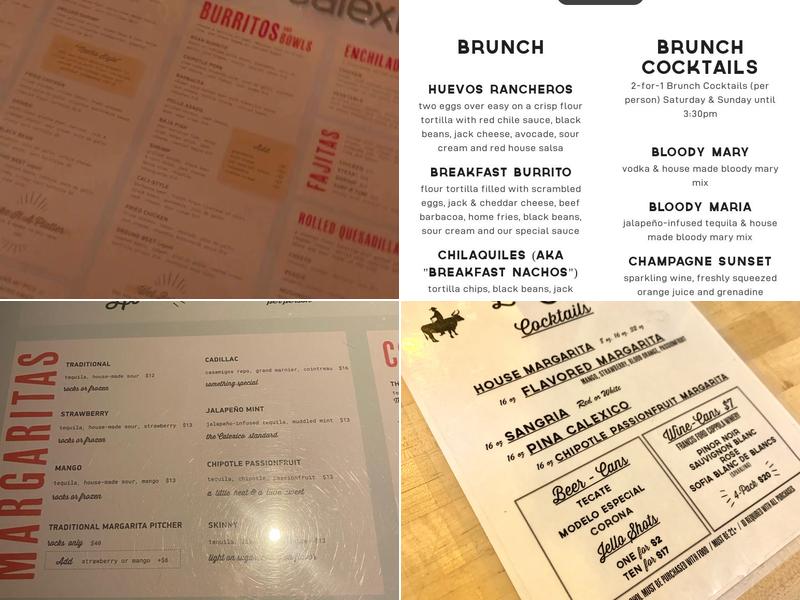 Calexico Menu