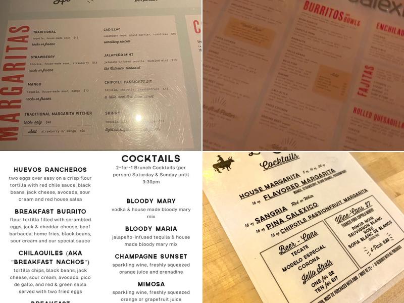Calexico Menu