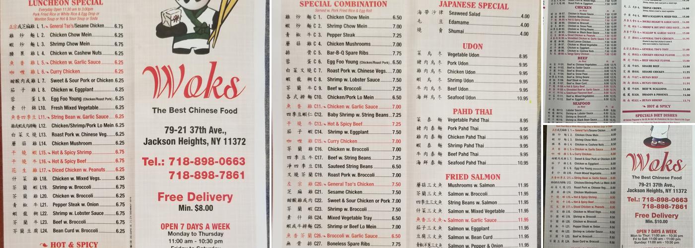 Woks Menu