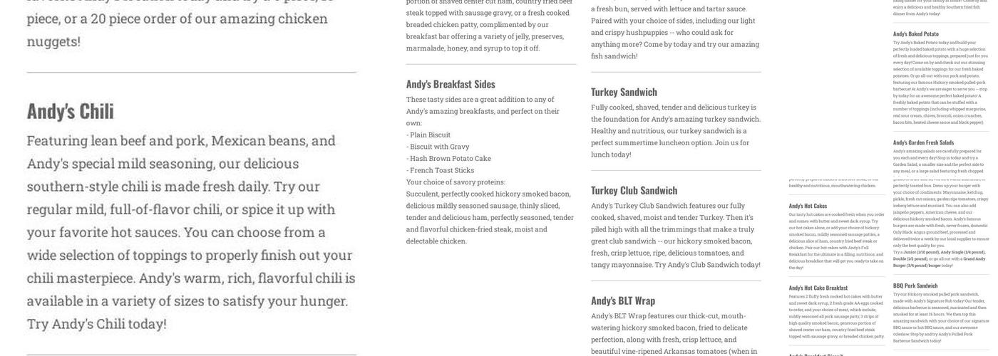 Andy's Menu