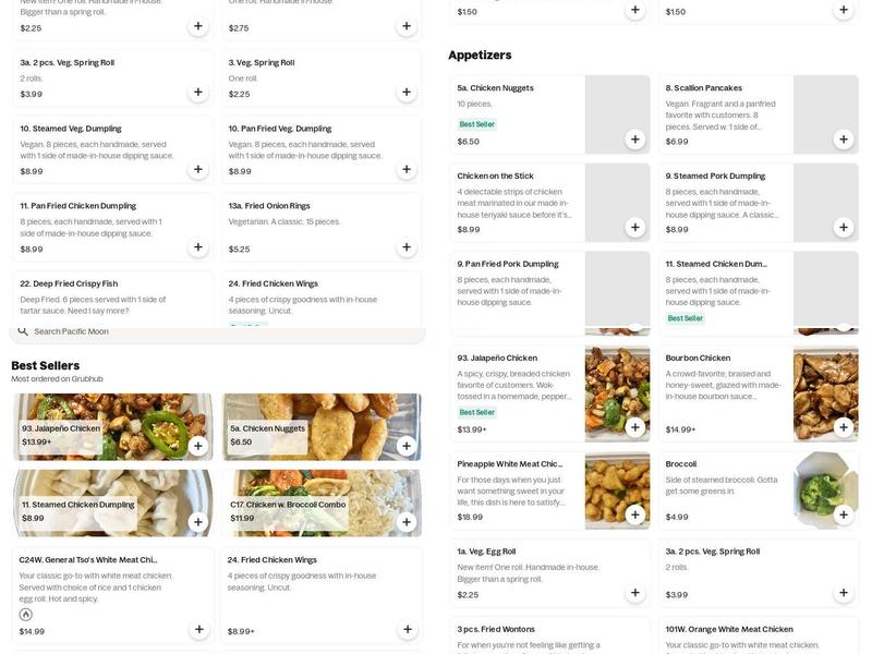 Pacific Moon Menu