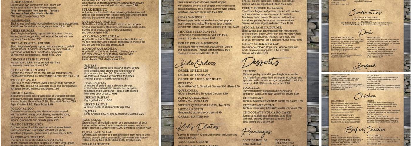 Fernando’s Mexican Grill Menu