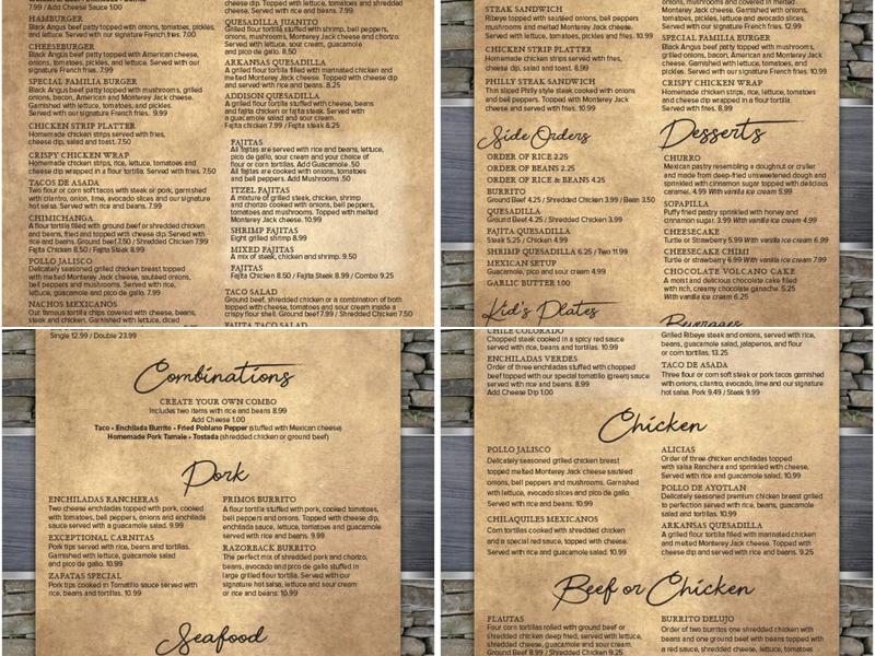 Fernando’s Mexican Grill Menu