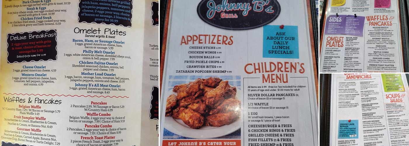 Johnny B's Menu