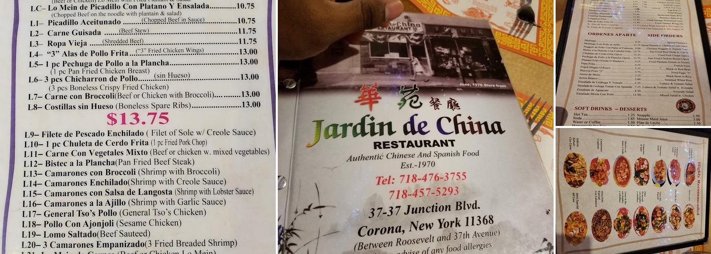 Jardin De China Menu