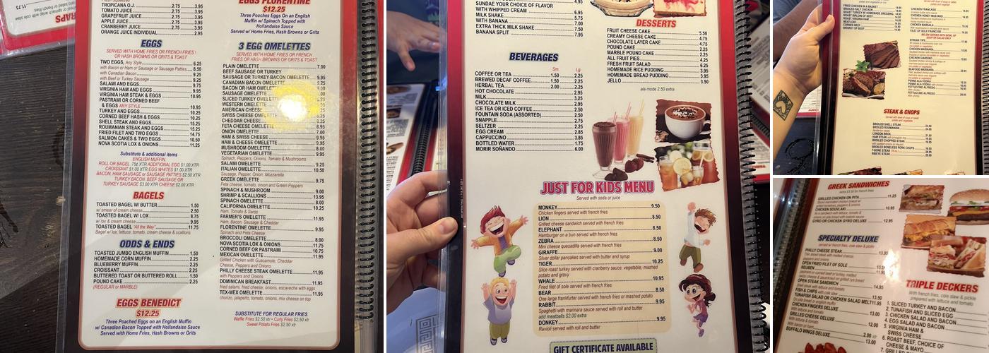Sky View Diner Menu
