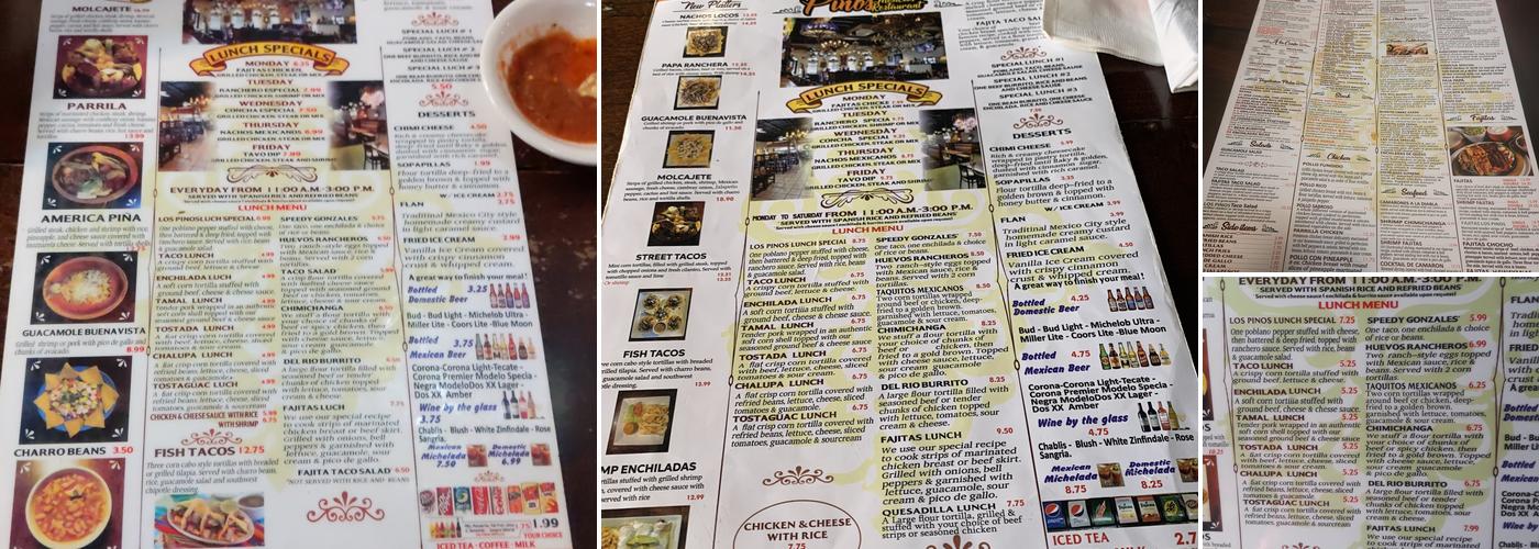 Los Pinos Mexican Restaurant Menu