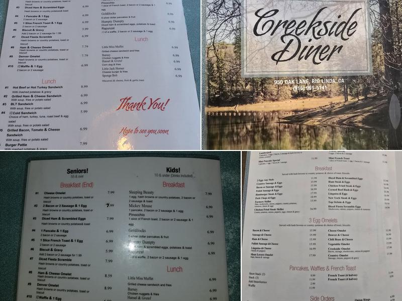 Creekside Diner Menu