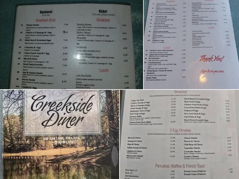 Creekside Diner Menu