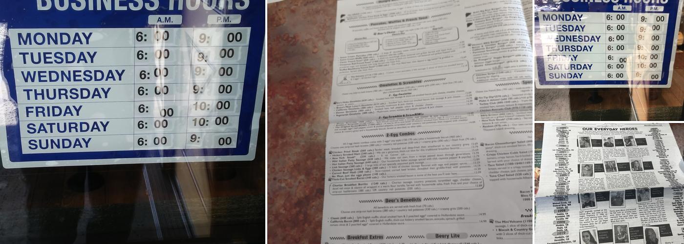 Black Bear Diner Menu