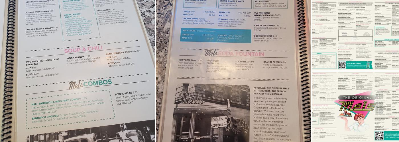 The Original Mel's Diner Menu