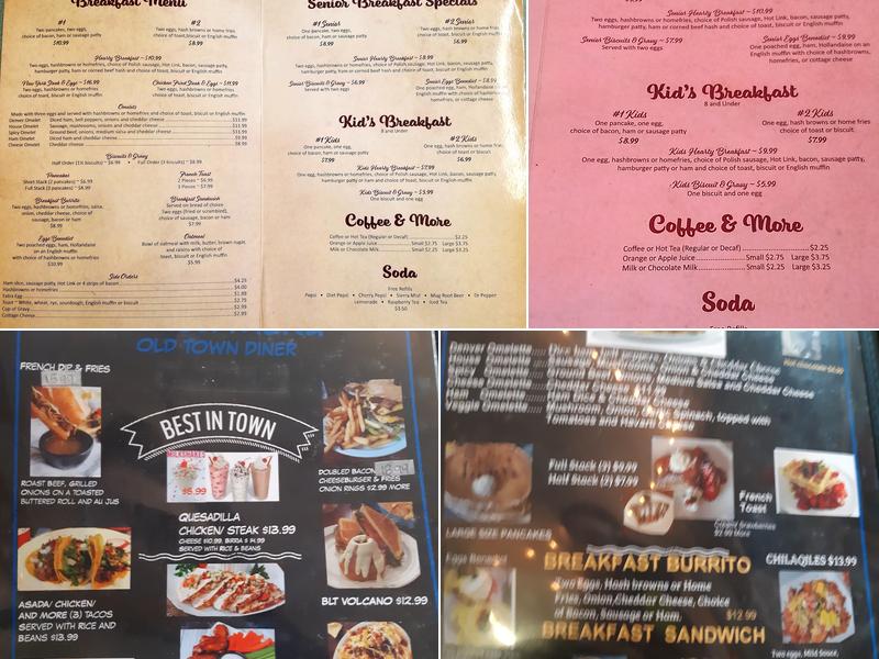Old Town Diner Menu