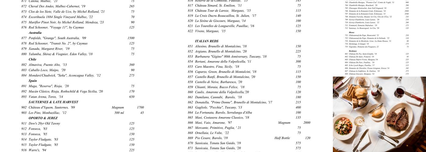 Bobby Van's 230Park Menu