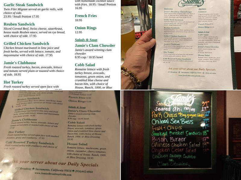Jamie's Broadway Grille Menu