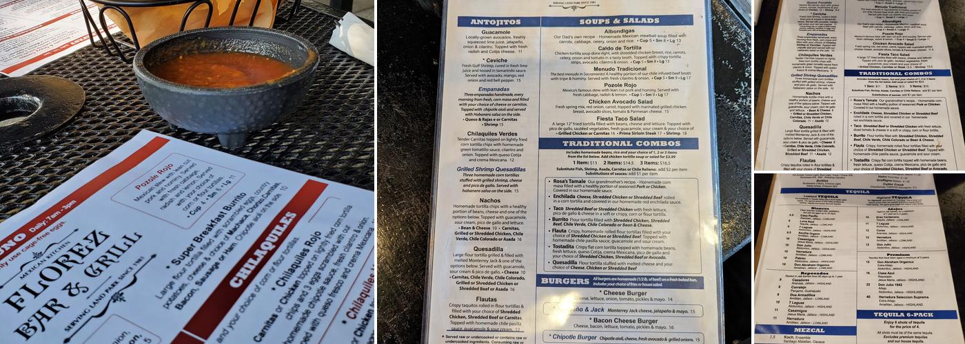 Florez Bar & Grill Menu