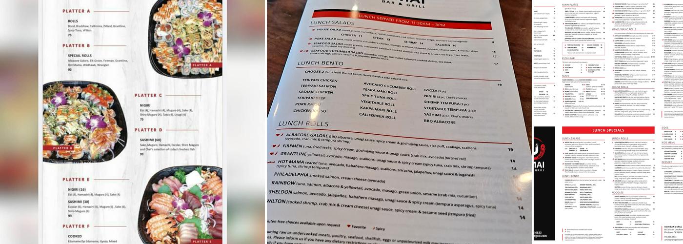Umai Bar & Grill Menu