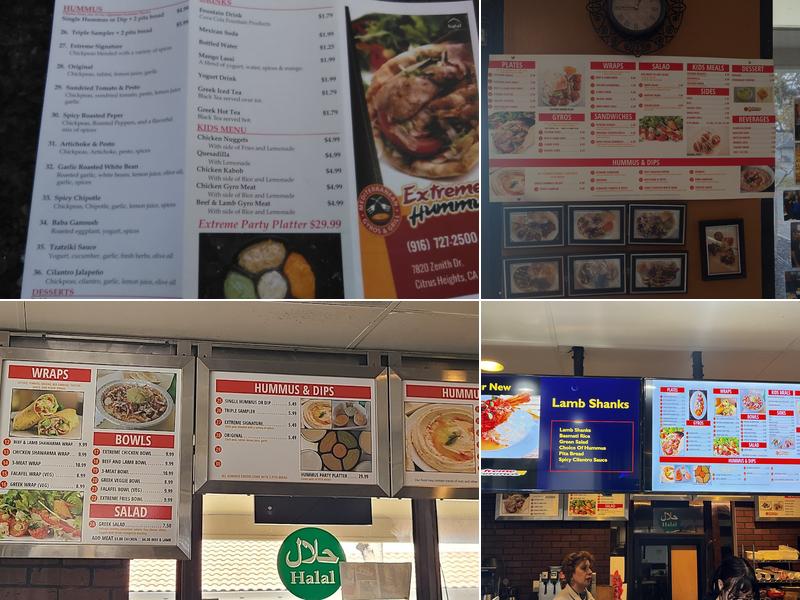 Extreme Hummus Menu