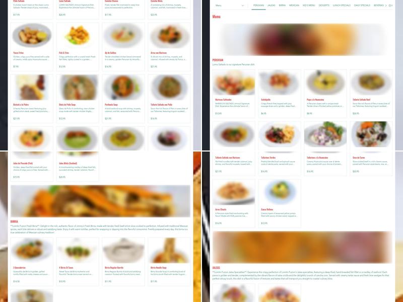 Jimmy's Peruvian & Mexican Restaurant Menu