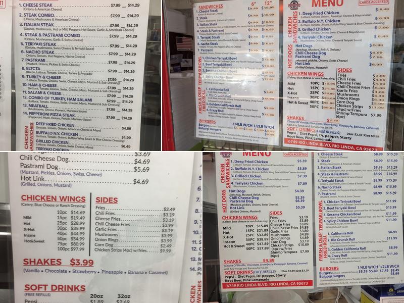 Original Granites Menu