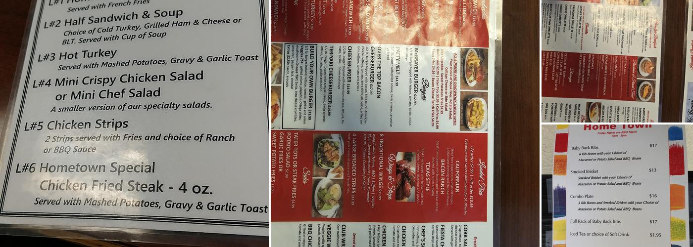 McBrayer's Hometown Cafe Menu