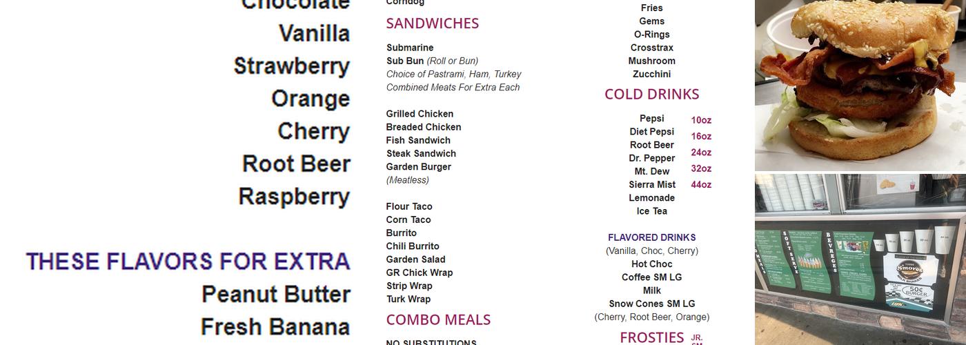 Bud's Jolly Kone Menu